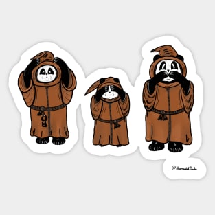 3 wise pandas Sticker